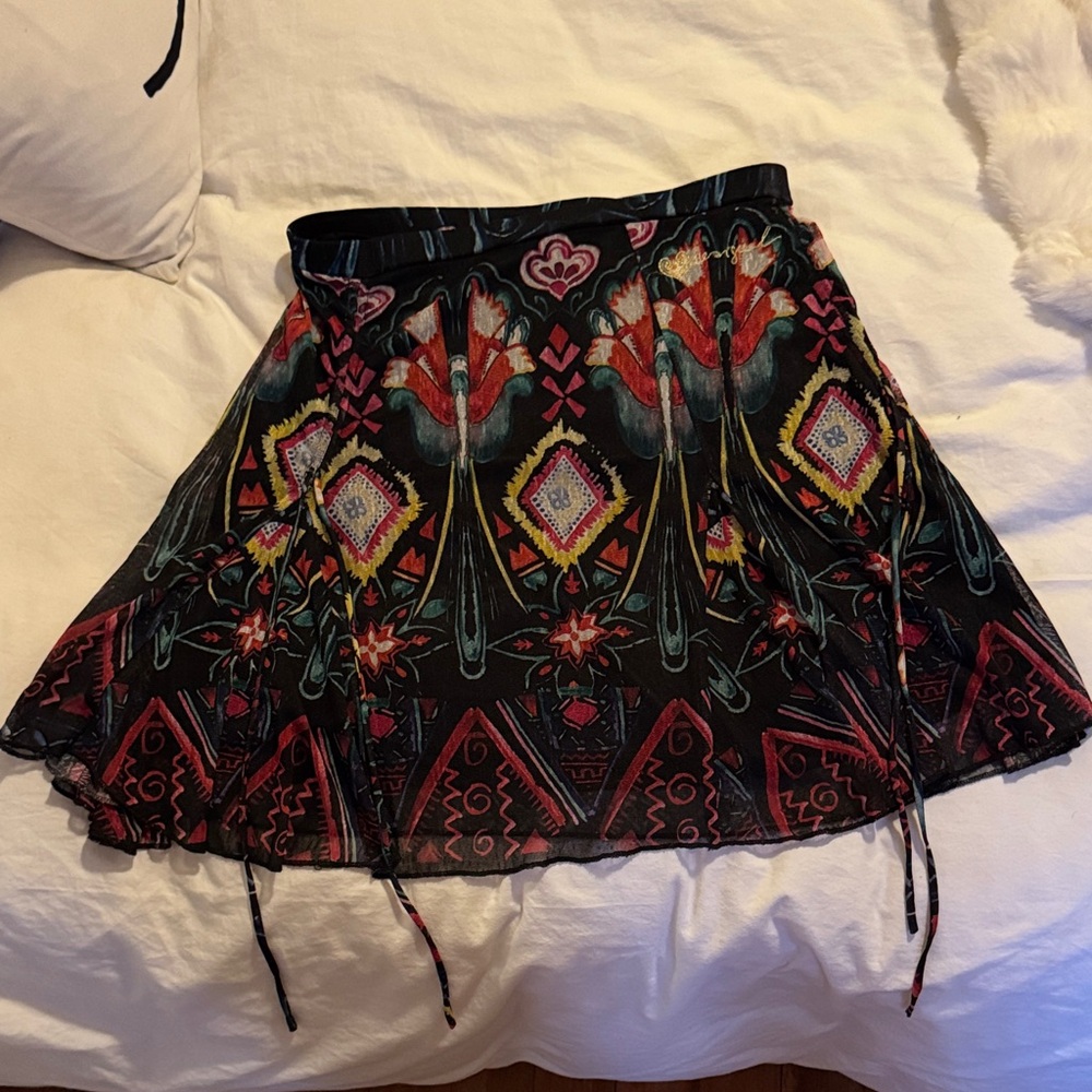 Desigual Floral Patterned Black Skirt